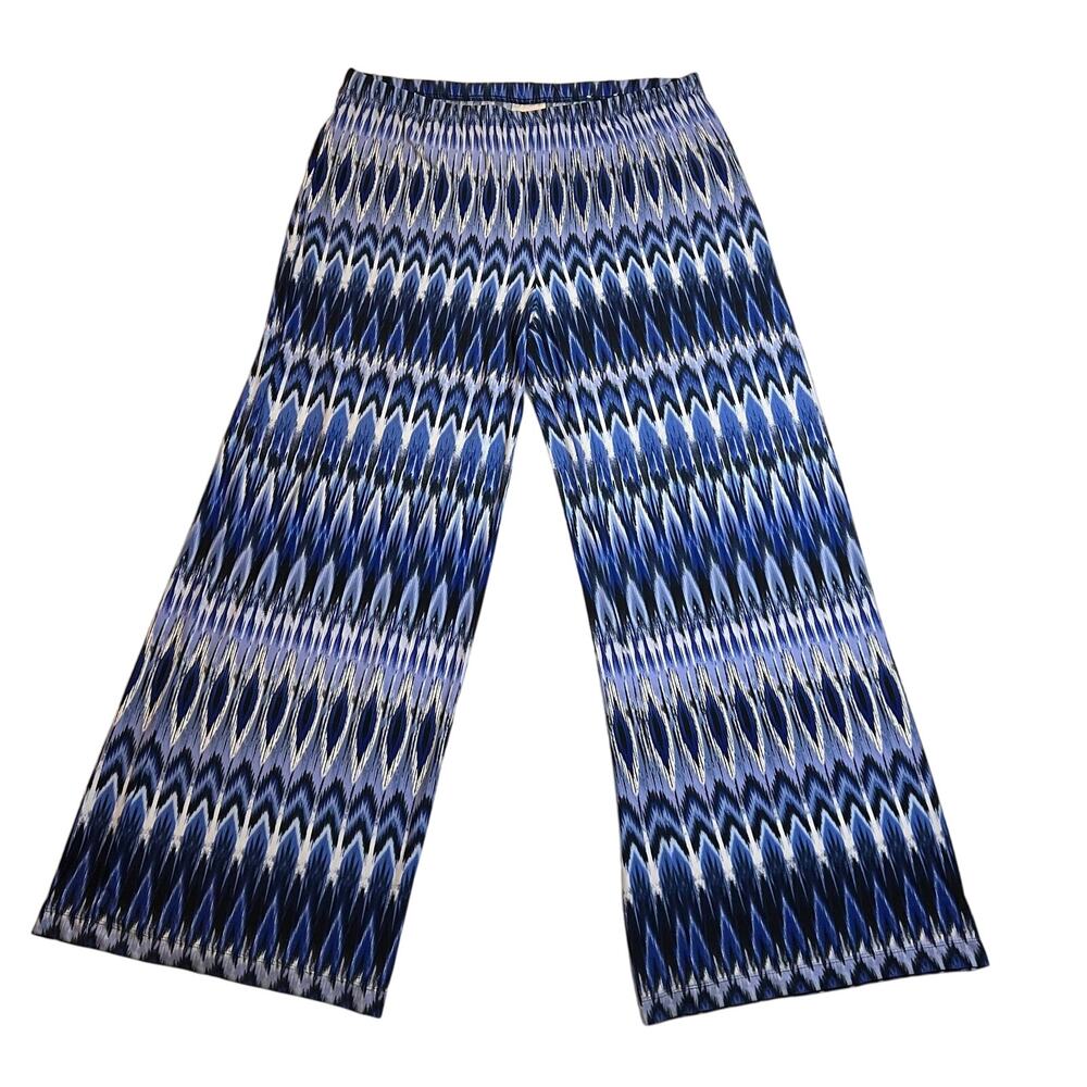Chico's Navy and White Patterned Wide Leg Pants